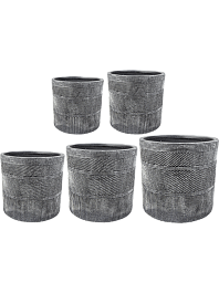Кашпо Inca pot anthracite (набор из 5)