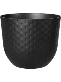 Кашпо Fuente grains round onyx black 24,3 см.