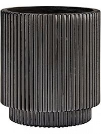 Кашпо Capi "Nature vase cylinder groove ii black" (упаковка 4 шт.)