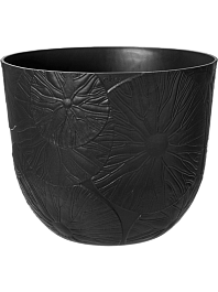 Кашпо Fuente lily round onyx black 24,3 см. (упаковка 5 шт.)