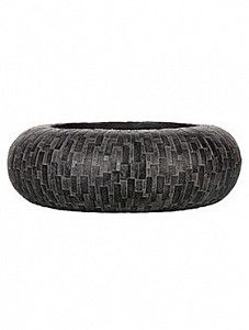 Кашпо Capi "Nature stone bowl round i black"