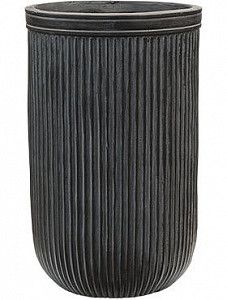 Кашпо Vertical rib cylinder anthracite 47 см.