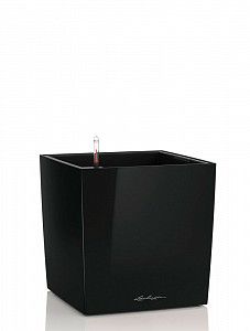 Кашпо Lechuza Cube черный лакированный 40 см.