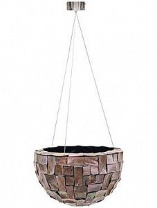 Подвесное кашпо Oceana pearl hanging bowl brown 23 см.
