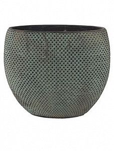 Кашпо Indoor pottery planter fay blue gold 29 см. (упаковка 2 шт.)