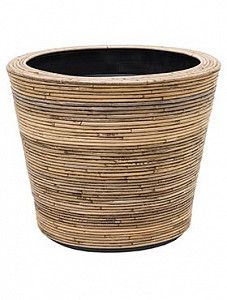 Кашпо Drypot rattan stripe round grey 49 см.