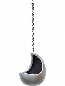 Подвесное кашпо Gradient hanging cocoon matt grey 24 см.