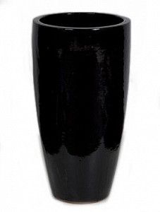 Кашпо Plain partner black shiny 70 см