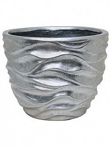 Кашпо Luxe lite glossy sea couple silver 35 см.