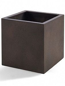 Кашпо Grigio cube rusty iron-concrete 50 см.