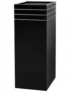 Кашпо Line-up square matt black (with liner) L30 W30 H75