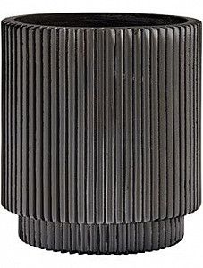 Кашпо Capi "Nature vase cylinder groove iii black" (упаковка 2 шт.)