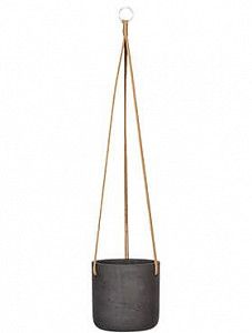 Подвесное кашпо Rough charlie (hanging) m black washed