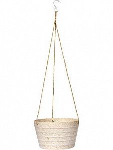 Подвесное кашпо Fibrics bamboo hanging basket rib sand 14 см. (упаковка 12 шт.)
