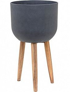 Кашпо Refined retro with feet logan dark grey 63 см.
