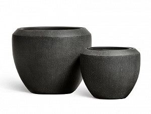 Кашпо TREEZ Effectory-Quartz-Чаша Design-Чёрный кварц д-26