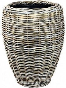 Кашпо Drypot rattan vase grey 62 см.