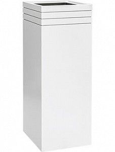 Кашпо Line-up square matt white (with liner and wheelplate) 100 см.