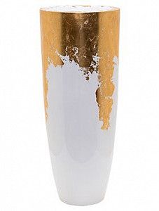 Кашпо Luxe lite glossy partner white-gold 91 см.