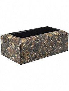 Кашпо Oceana cracked pearl table planter rectangle black brown L40