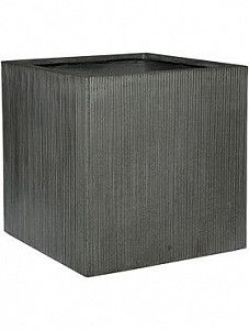Кашпо Ridged vertically block l dark grey 50 см.