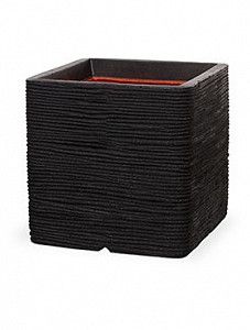 Кашпо Capi "Nature nature rib nl pot square ii black"