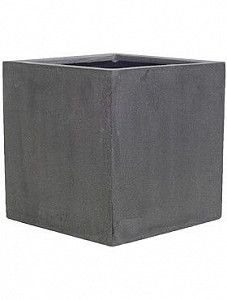 Кашпо Fiberstone block grey s