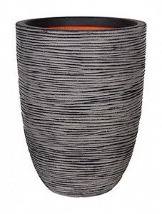 Кашпо Capi "Nature rib nl vase elegant low ii antracita"