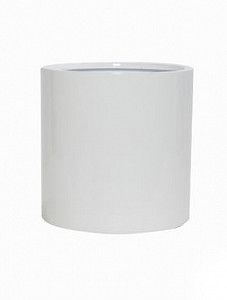 Кашпо Fiberstone glossy white puk s