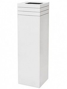 Кашпо Line-up square matt white (with liner) L34 W34 H120