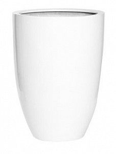Кашпо Fiberstone glossy white ben l