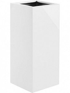 Кашпо Argento high cube shiny white 100 см.