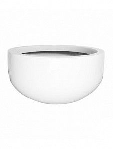 Кашпо Fiberstone glossy white city bowl l