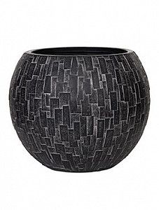 Кашпо Capi "Nature stone vase ball iii black" (упаковка 2 шт.)