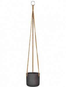 Подвесное кашпо Rough charlie (hanging) xs black washed