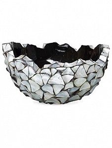 Кашпо Shell bowl mother of pearl silver-blue 33 см.