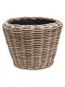 Кашпо Drypot rattan round grey outdoor 42 см.