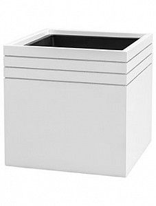 Кашпо Line-up cube matt white (with liner) 38 см.