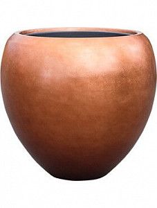 Кашпо Metallic silver leaf couple matt copper (с техническим кашпо) 55 см.
