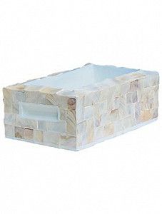 Кашпо Oceana pearl table planter rectangle white L40