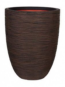 Кашпо Capi "Nature rib nl vase elegant low i dark brown"