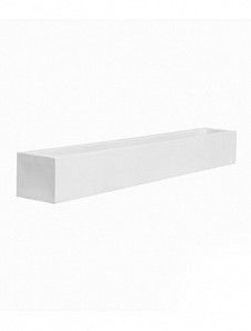 Кашпо Fiberstone glossy white jort low m