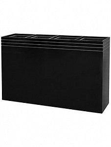 Кашпо Line-up rectangle matt black (with liner) L117 W30 H75