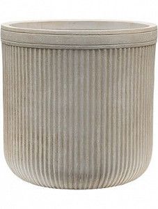 Кашпо Vertical rib cylinder beige 31 см.