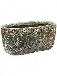 Кашпо Lava oval relic jade (glazed inside) 15 см.