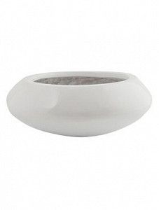 Кашпо Fiberstone glossy white tara xs