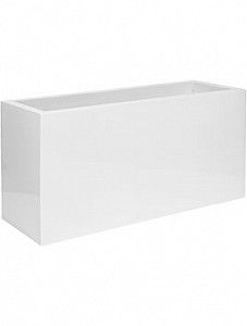 Кашпо Fiberstone glossy white jort s L80