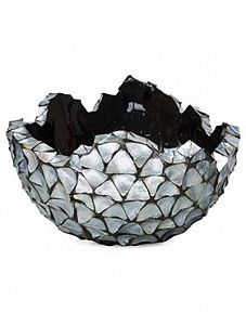 Кашпо Shell bowl mother of pearl silver-blue 36 см.