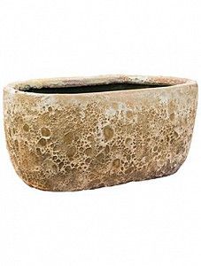 Кашпо Lava oval relic beige 19 см.