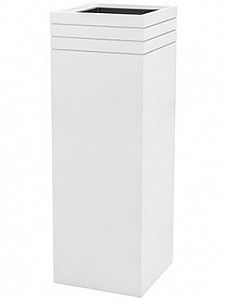 Кашпо Line-up square matt white (with liner) L34 W34 H100
